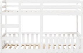 vidaXL Κουκέτα Λευκό 90x190 εκ. από Μασίφ Ξύλο Πεύκου