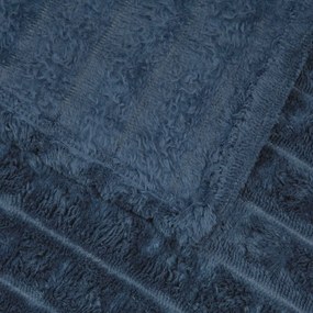 vidaXL Κουβέρτα Σκούρο μπλε 150 x 130 εκ Μαλλί