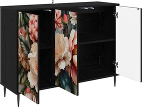 vidaXL Πλαϊνό γραφείο BORNE Μαύρη Δρυς 102 x 33 x 76 εκ.