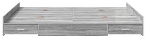 vidaXL Κρεβάτι με αποθηκευτικό χώρο Γκρι sonoma 135 x 190 cm