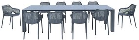Σετ Τραπεζαρίας 11τμχ Vegas Air XL Dark Grey 100X260/300εκ.