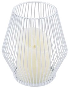 Φανάρι Με Διακοσμητικό Κερί Candle Led 76488 Φ14x16cm Με Μπαταρία & Χειριστήριο Dimmable 2700K White Aluminium