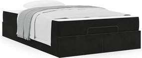 vidaXL Σκελετός κρεβατιού με στρώμα 2 pcs Μαύρο Βελούδο