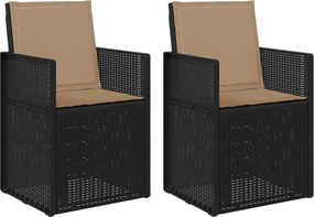 vidaXL Καρέκλες Εστιατορίου Κήπου 2 pcs Ανθρακί και Taupe PP