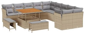 vidaXL Σετ Καναπέ Κήπου 13 pcs μπεζ και ανοιχτό γκρι 100 x 100 x 71 cm