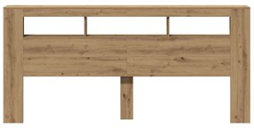 vidaXL LED κεφαλάρι Artisan Oak 220x18,5x103,5 cm Κατασκευασμένο ξύλο