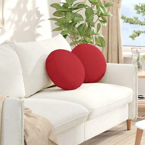 vidaXL Μαξιλάρια καθισμάτων 2 pcs Κόκκινο Ø40 x 13 εκ ύφασμα