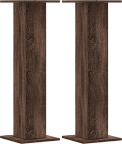 vidaXL Βάσεις Φυτών 2 Τεμ. Καφέ Δρυς 30x30x95 εκ. Επεξεργασμένο Ξύλο