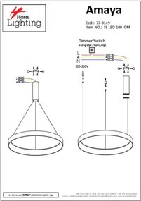 SE LED 100 AMAYA PENDANT GOLD MAT Δ5