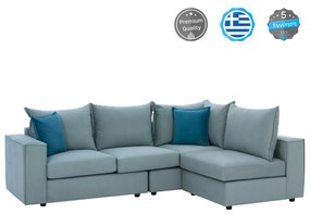 Γωνιακός Καναπές MONZA C3256.08 Πολυμορφικός Ύφασμα Αλέκιαστο Φυστικί - Πετρόλ 265x195x98Yεκ. 265x195x98 εκ.