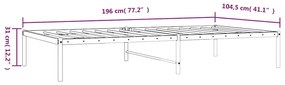 Μεταλλικό πλαίσιο κρεβατιού Μαύρο 100x190 cm - Μαύρο