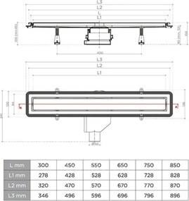 Karag Confluo Primo Compact Line Nero - Γραμμικό Σιφώνι Δαπέδου - 55 εκ.