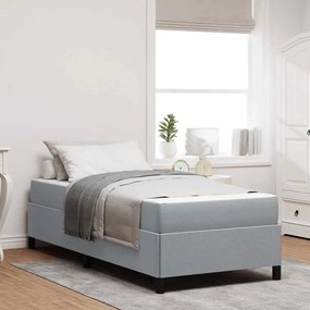 vidaXL Κρεβάτι με ελατήρια Ανοιχτό γκρι, Μαύρο 90 x 190 cm