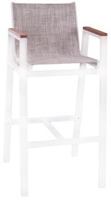 ΣΚΑΜΠΟ ΜΠΑΡ ΑΛΟΥΜΙΝΙΟΥ ΛΕΥΚΟ ΜΕ POLYWOOD 52 x 58 x 108 εκ. 52x58x108 εκ.