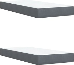 vidaXL Κρεβάτι Box Spring με Στρώμα και LED Σκούρο Γκρι 200 x 200 cm