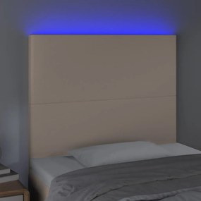 vidaXL Κεφαλάρι Κρεβατιού LED Καπουτσίνο 90x5x118/128 εκ