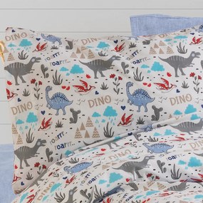 Παιδική Μαξιλαροθήκη (50x70) Dimcol Dino 309 White-Blue