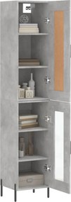 vidaXL Ντουλάπι Γκρι Σκυροδέματος 34,5x34x180 εκ. Επεξεργασμένο Ξύλο