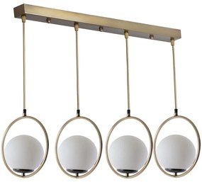 Φωτιστικό Οροφής - Ράγα Ring 846STL2851 65x30x70cm 4xE27 40W Gold-White Opviq