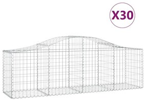 vidaXL Συρματοκιβώτια Τοξωτά 30 τεμ. 200x50x60/80 εκ. Γαλβαν. Ατσάλι