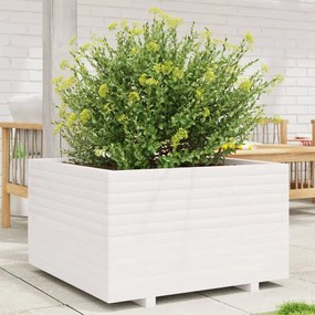 vidaXL Ζαρντινιέρα Κήπου Λευκή 80x80x49,5 εκ. από Μασίφ Ξύλο Πεύκου