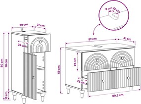 vidaXL Σετ Ντουλαπιών Μπάνιου 2 Τεμαχίων ALKMAAR Artisan Δρυς