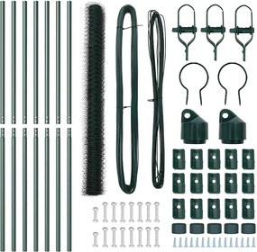 vidaXL Στύλος Περιφράξεων Πράσινο 10 x 1,5 μ (50 μμ πλέγμα)