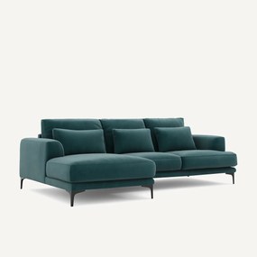 Γωνιακός δεξιός καναπές με βελούδινη ταπετσαρία, Marsile