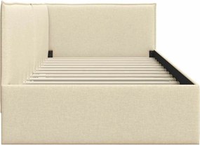 vidaXL Κρεβάτι Γωνίας Κρεμ 90 x 200 cm ύφασμα
