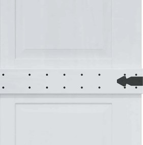 vidaXL Πόρτα αχυρώνα CORONA 100 x 210 cm Μασίφ Ξύλο Πεύκου Λευκό
