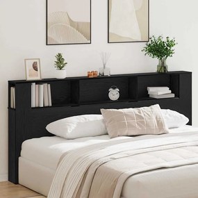 vidaXL Κεφαλάρι Ντουλάπα Μαύρη Δρυς 220x18,5x104,5 εκ