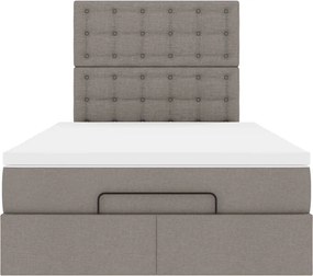 vidaXL Οθωμανικό κρεβάτι με στρώμα Taupe 120x200cm ύφασμα