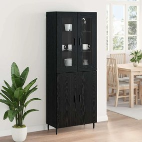 vidaXL Highboard 2 pcs Μαύρη Οξυά Επεξεργασμένο ξύλο
