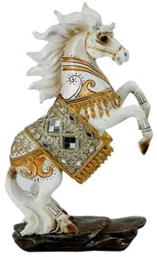 Διακοσμητικό Άλογο Πολυεστερικό Λευκό-Χρυσό Royal Art 16x28εκ. LAN8/43