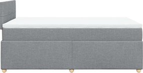 vidaXL Κρεβάτι Boxspring με Στρώμα Ανοιχτό Γκρι 120x200 εκ. Υφασμάτινο
