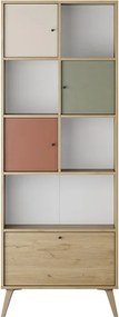 Βιβλιοθήκη Terra Megapap χρώμα florida oak 67x30x181εκ.
