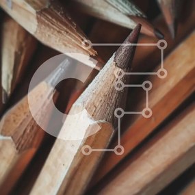 Intra Συλλεκτικό Ξύλινο Παζλ Plywood  4mm - Κοντινό πλάνο ανάμεικτα στοιβαγμένα μολύβια Σε Ξύλινο Κουτί - Διαστάσεις: 10x10 cm – 25 κομμάτια