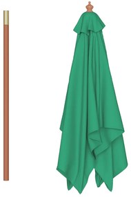 vidaXL Ομπρέλα Κήπου Πράσινη 150 x 200 εκ. με Ξύλινο Ιστό