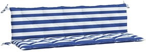 vidaXL Μαξιλάρια Πάγκου Κήπου 2 τμχ Μπλε &amp; Λευκό Ριγέ Ύφασμα Oxford