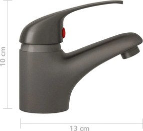 vidaXL Μπαταρία Νιπτήρα Αναμεικτική Γκρι 13 x 10 εκ.