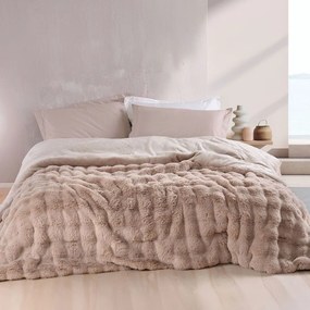 Κουβερτοπάπλωμα Luxe Γούνινο Διπλής Όψης Beige Ρυθμός Υπέρδιπλo 220x240cm Polyfilling