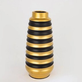 Βάζο Κεραμικό 752-20067 13.5x13.5x30.5cm Black-Gold Estheti Home κεραμικο