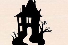 Σετ των 2 Intra απο ξύλο plywood Χρώμα wenge 3mm-4mm πάχος - Halloween Haunted House Δίασταση 15x15 cm INTRAFABR-103514830