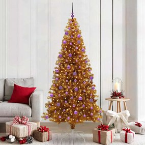 vidaXL Χριστουγεννιάτικο Δέντρο με 300 LED με βάση Χρυσό 210 cm PET