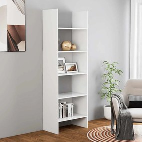 vidaXL Βιβλιοθήκη Λευκή 60 x 35 x 180 εκ. από Επεξ. Ξύλο
