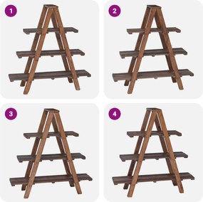 vidaXL Πτυσσόμενη ραφιέρα με ράφι Καφέ 79.5 x 35 x 112 εκ