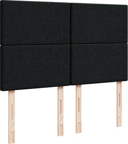 vidaXL Κρεβάτι Boxspring με Στρώμα Μαύρο 140x200 εκ. Υφασμάτινο