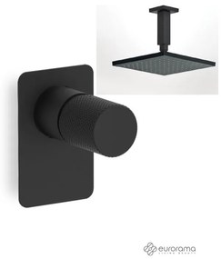 Eurorama Black Matt Ανακλινόμενη Κεφαλή 30x30εκ +Μίκτης εντοιχισμού 1 εξόδου