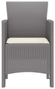 vidaXL Καρέκλα Κήπου 4 pcs Ανοιχτό γκρι 53 x 49 x 85 εκ. PP
