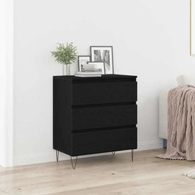 vidaXL Μπουφές με Συρτάρια Μαύρο Ξύλο 60x35x70 εκ. Κατασκευασμένο από Συνθετικό Ξύλο